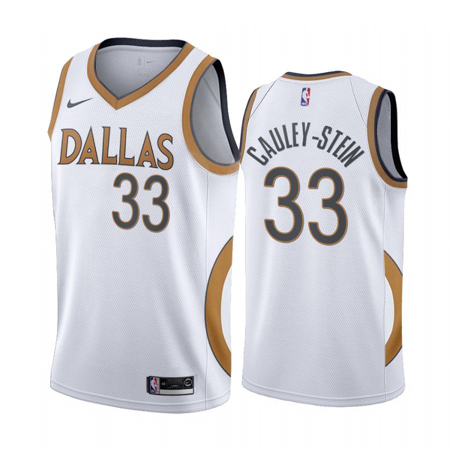 Men Dallas Mavericks #33 willie cauley stein white city edition gold silver logo 2020 nba jersey
